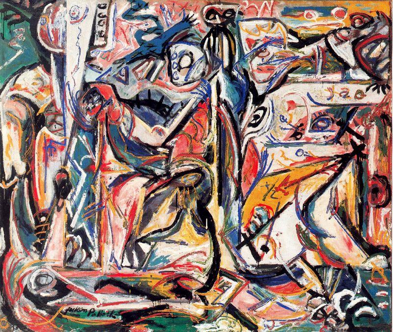 Wikoo.org - موسوعة الفنون الجميلة - اللوحة، العمل الفني Jackson Pollock - Circuncisión