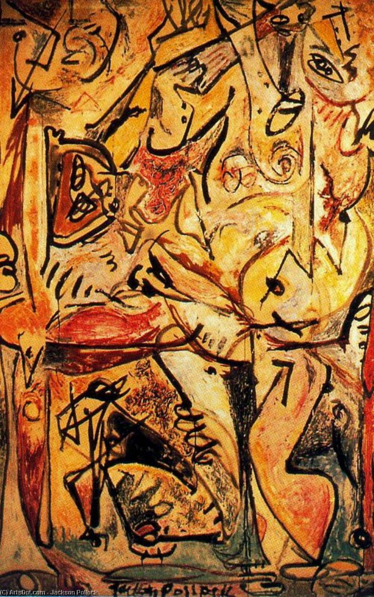 Wikioo.org – L'Encyclopédie des Beaux Arts - Peinture, Oeuvre de Jackson Pollock - E L azul inconsciente