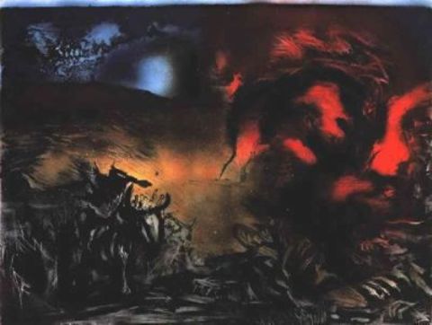WikiOO.org - Encyclopedia of Fine Arts - Lukisan, Artwork Jackson Pollock - Landscape with Steer