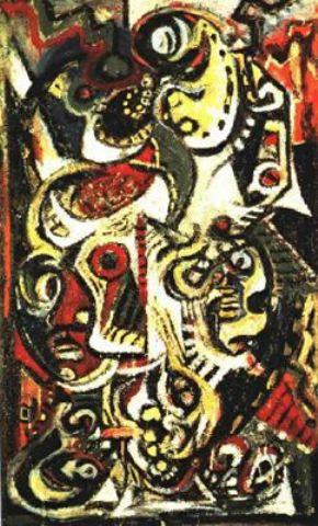 WikiOO.org - Encyclopedia of Fine Arts - Festés, Grafika Jackson Pollock - Masked Image