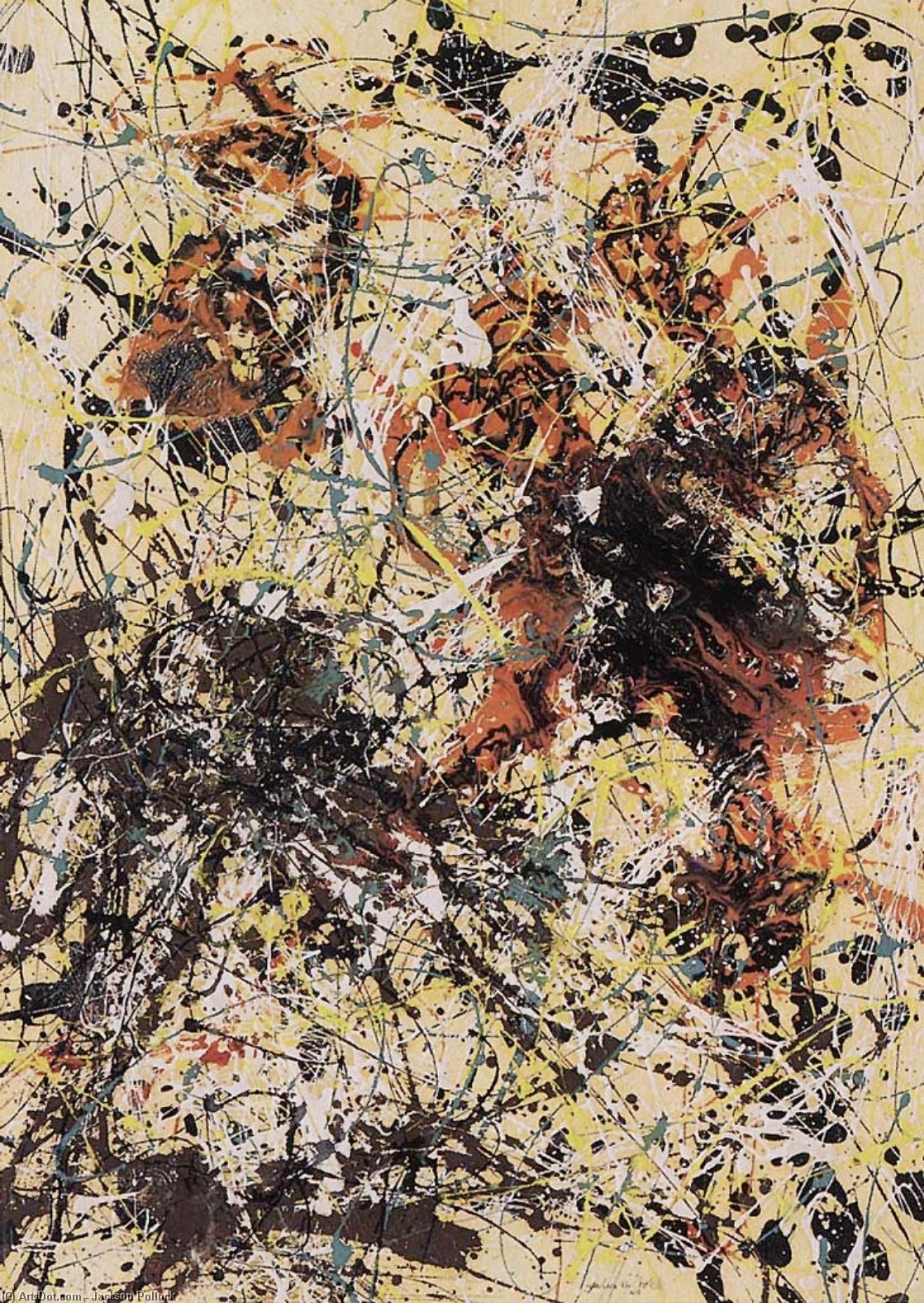 Wikoo.org - موسوعة الفنون الجميلة - اللوحة، العمل الفني Jackson Pollock - Number 12, 1949