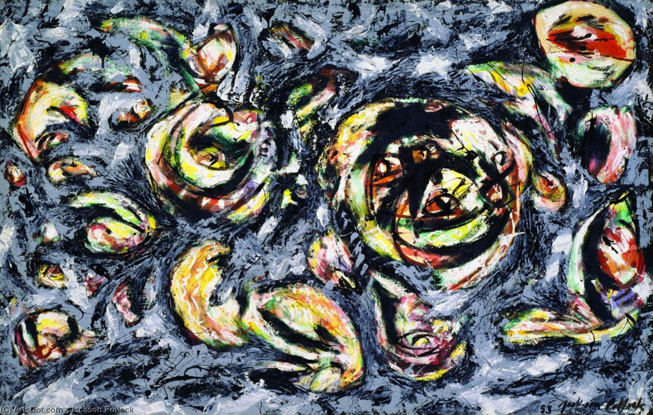 WikiOO.org - Εγκυκλοπαίδεια Καλών Τεχνών - Ζωγραφική, έργα τέχνης Jackson Pollock - Ocean Greyness