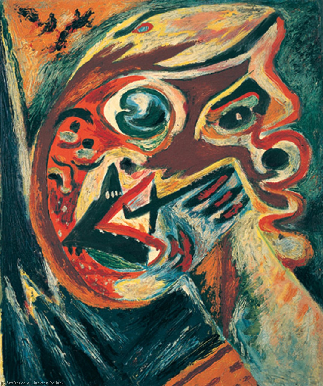 WikiOO.org – 美術百科全書 - 繪畫，作品 Jackson Pollock - 橙子 头