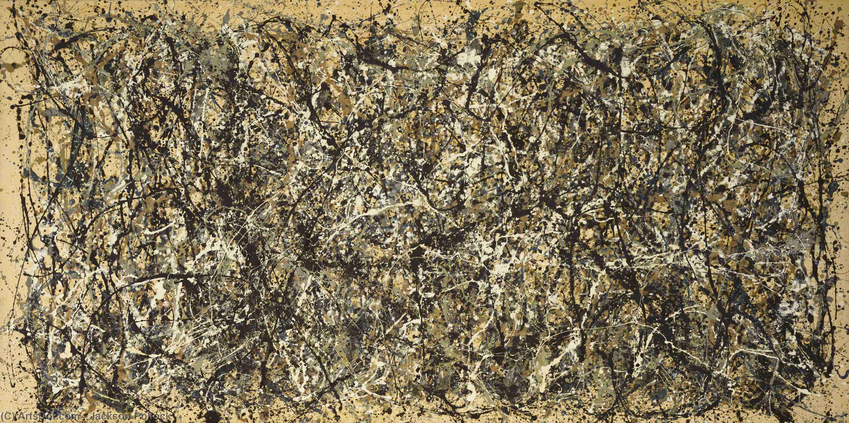 Wikoo.org - موسوعة الفنون الجميلة - اللوحة، العمل الفني Jackson Pollock - Out of the Web. Number 7