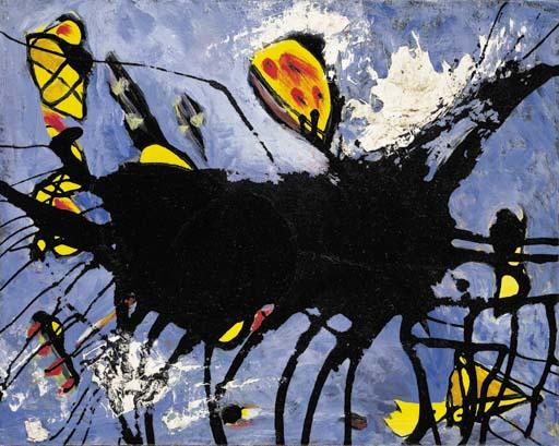 WikiOO.org - Encyclopedia of Fine Arts - Festés, Grafika Jackson Pollock - Poured Black Shape I