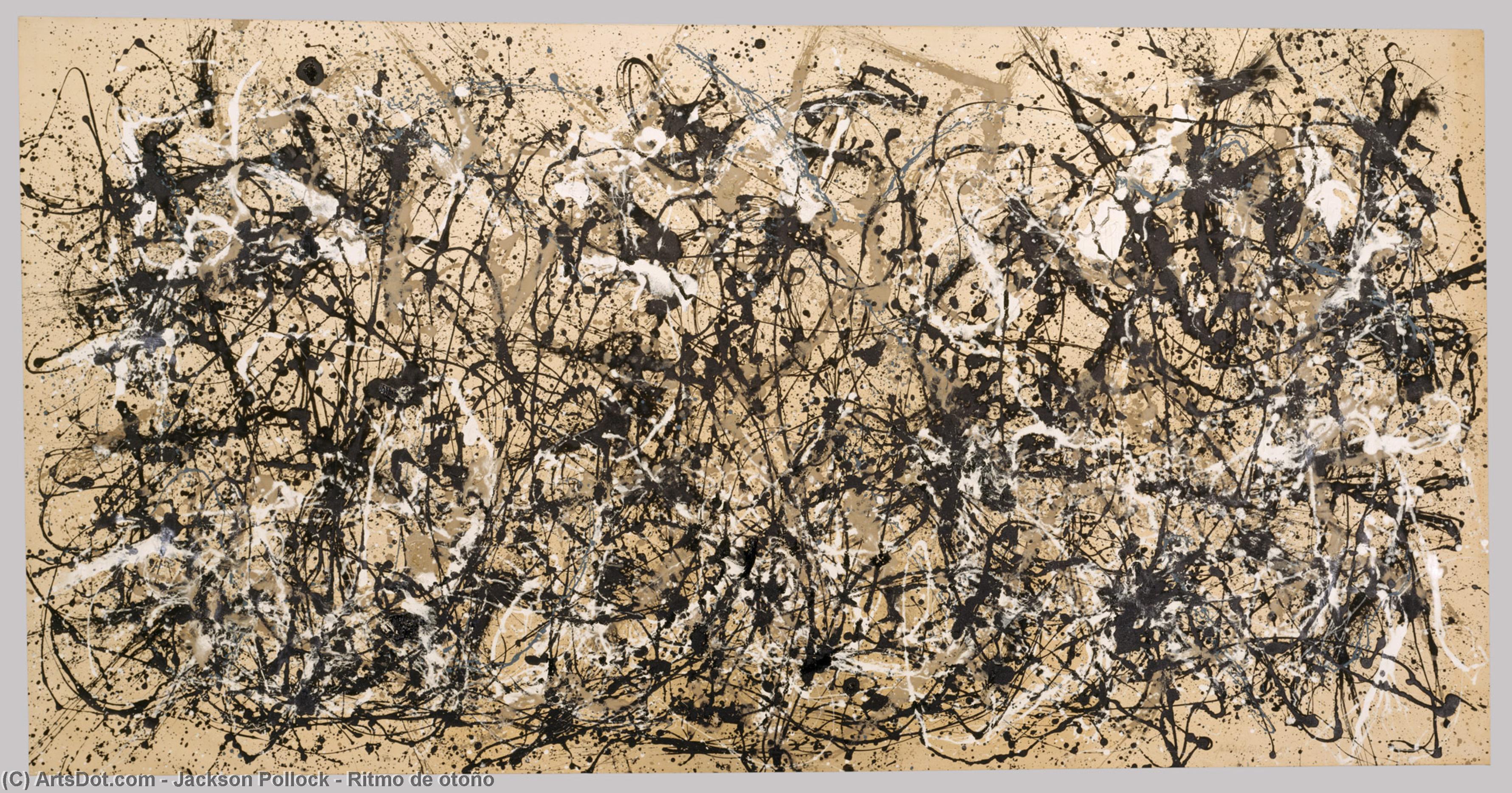 Wikoo.org - موسوعة الفنون الجميلة - اللوحة، العمل الفني Jackson Pollock - Ritmo de otoño
