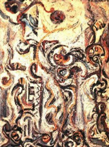 WikiOO.org - Encyclopedia of Fine Arts - Festés, Grafika Jackson Pollock - The Mad Moon-Woman