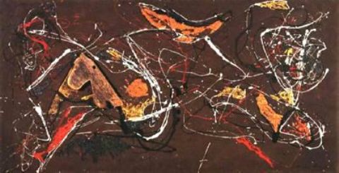Wikoo.org - موسوعة الفنون الجميلة - اللوحة، العمل الفني Jackson Pollock - The Wooden Horse