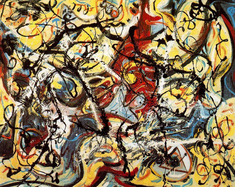 WikiOO.org - Encyclopedia of Fine Arts - Lukisan, Artwork Jackson Pollock - Untitled (Composition with Pouring I)