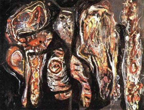 Wikioo.org – La Enciclopedia de las Bellas Artes - Pintura, Obras de arte de Jackson Pollock - Sin título 10
