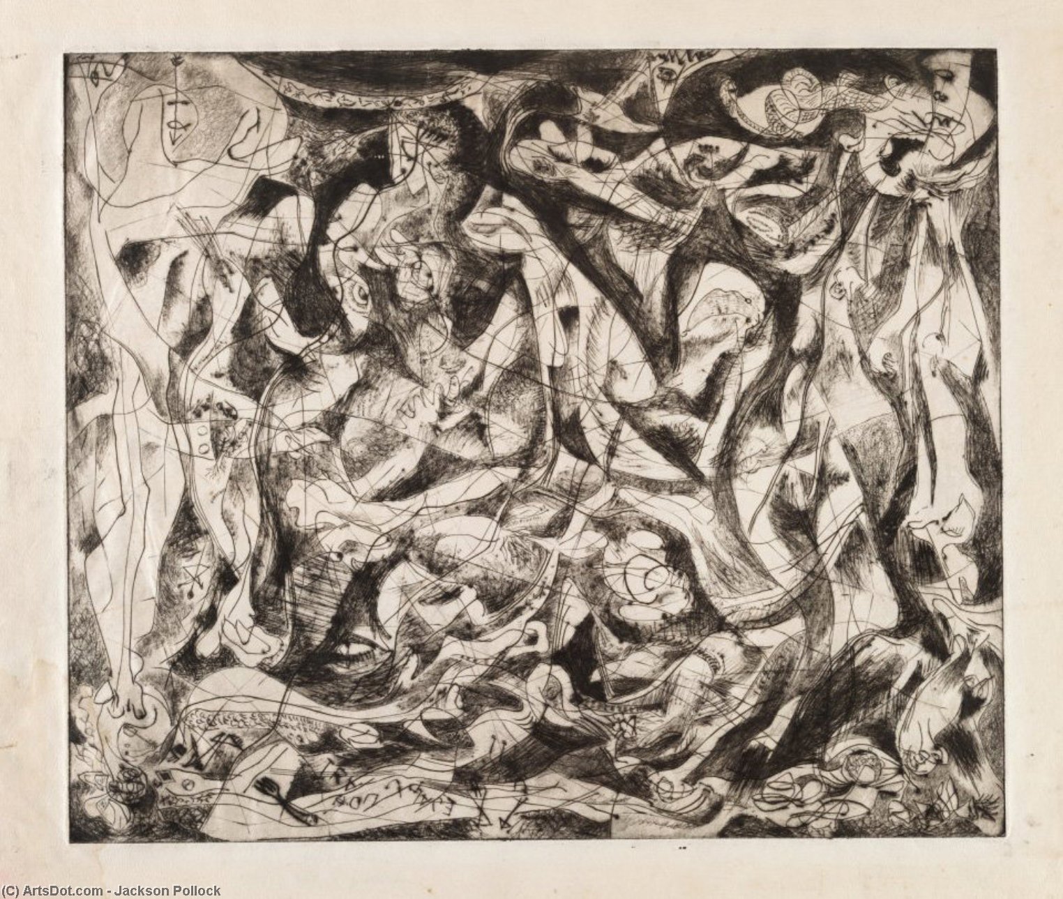 Wikioo.org – La Enciclopedia de las Bellas Artes - Pintura, Obras de arte de Jackson Pollock - Sin título 14