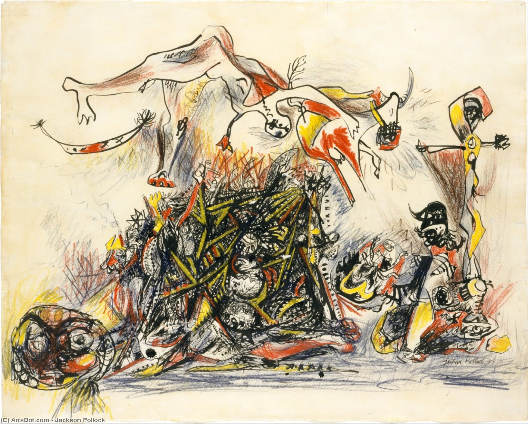 WikiOO.org - Encyclopedia of Fine Arts - Festés, Grafika Jackson Pollock - War