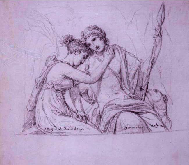 WikiOO.org - 백과 사전 - 회화, 삽화 Jacques Louis David - Telemachus And Eucharis