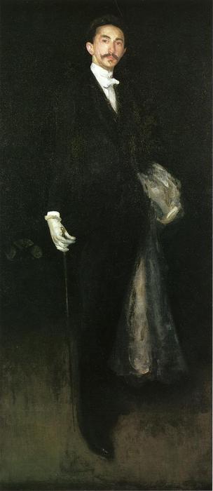 Wikioo.org - The Encyclopedia of Fine Arts - Painting, Artwork by James Abbott Mcneill Whistler - Arrangement in Black and Gold. Comte Robert de Montesquiou-Fezensac
