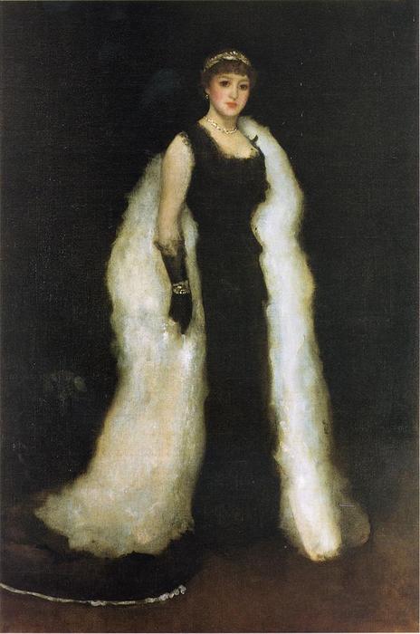 Wikioo.org - The Encyclopedia of Fine Arts - Painting, Artwork by James Abbott Mcneill Whistler - Arrangement in Black, No.5. Lady Meux