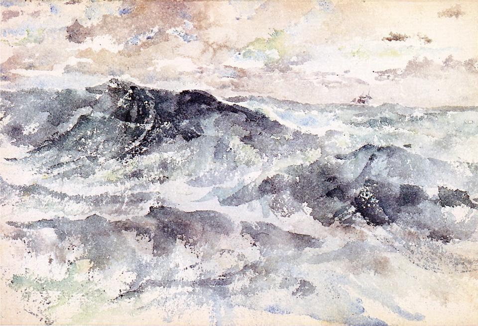 Wikoo.org - موسوعة الفنون الجميلة - اللوحة، العمل الفني James Abbott Mcneill Whistler - Arrangement in Blue and Silver - The Great Sea