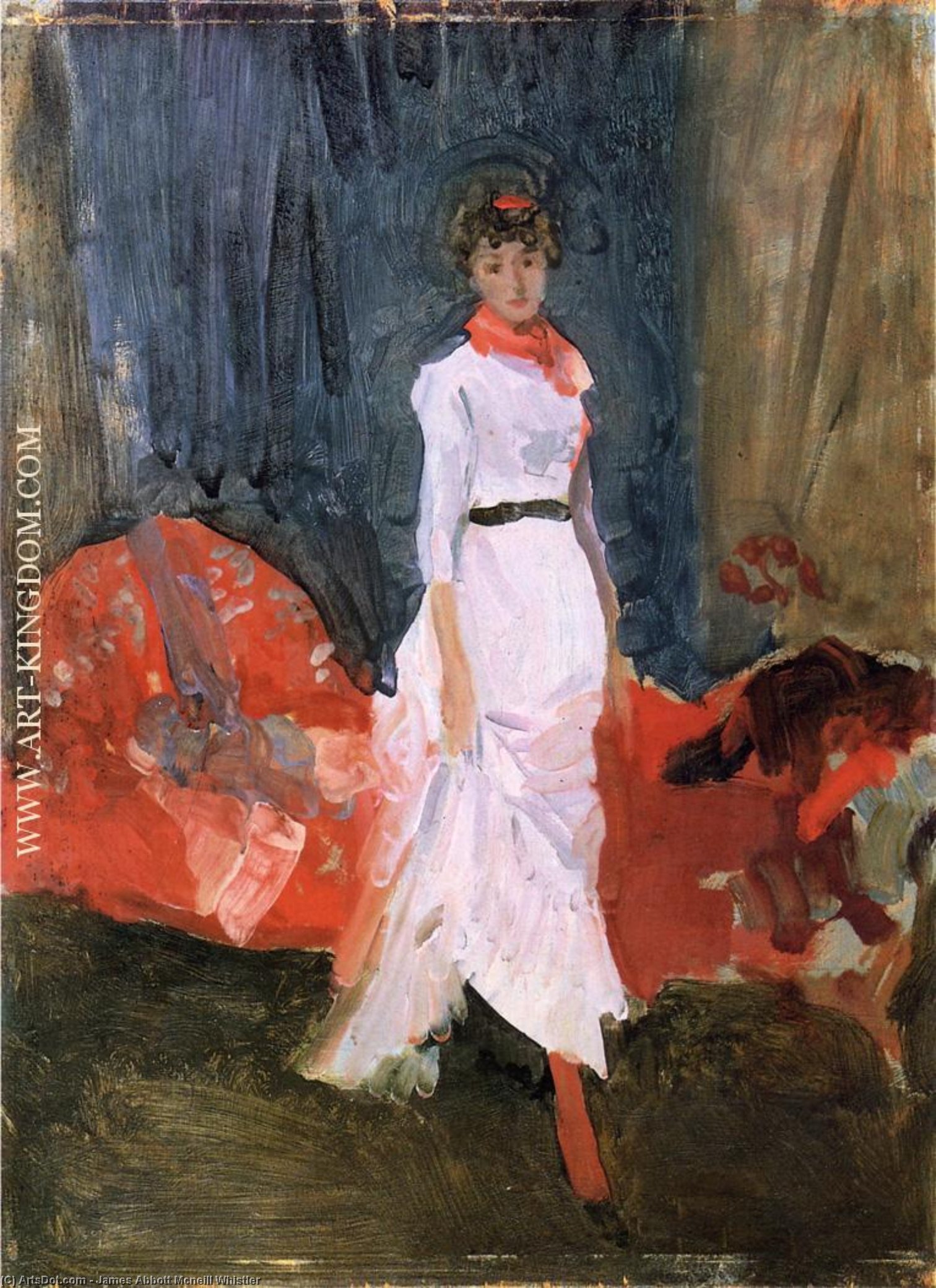 WikiOO.org - Encyclopedia of Fine Arts - Maalaus, taideteos James Abbott Mcneill Whistler - Arrangement in Pink, Red and Purple