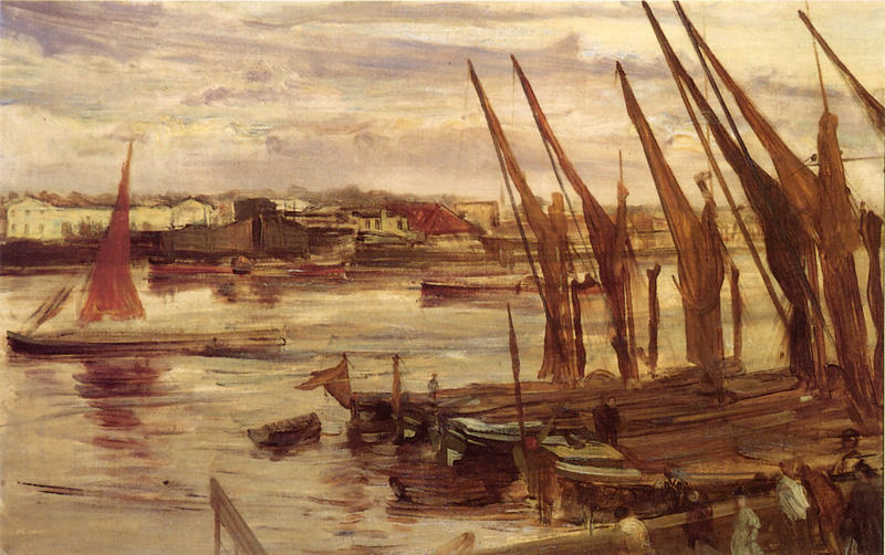 WikiOO.org - Енциклопедія образотворчого мистецтва - Живопис, Картини
 James Abbott Mcneill Whistler - Battersea Reach