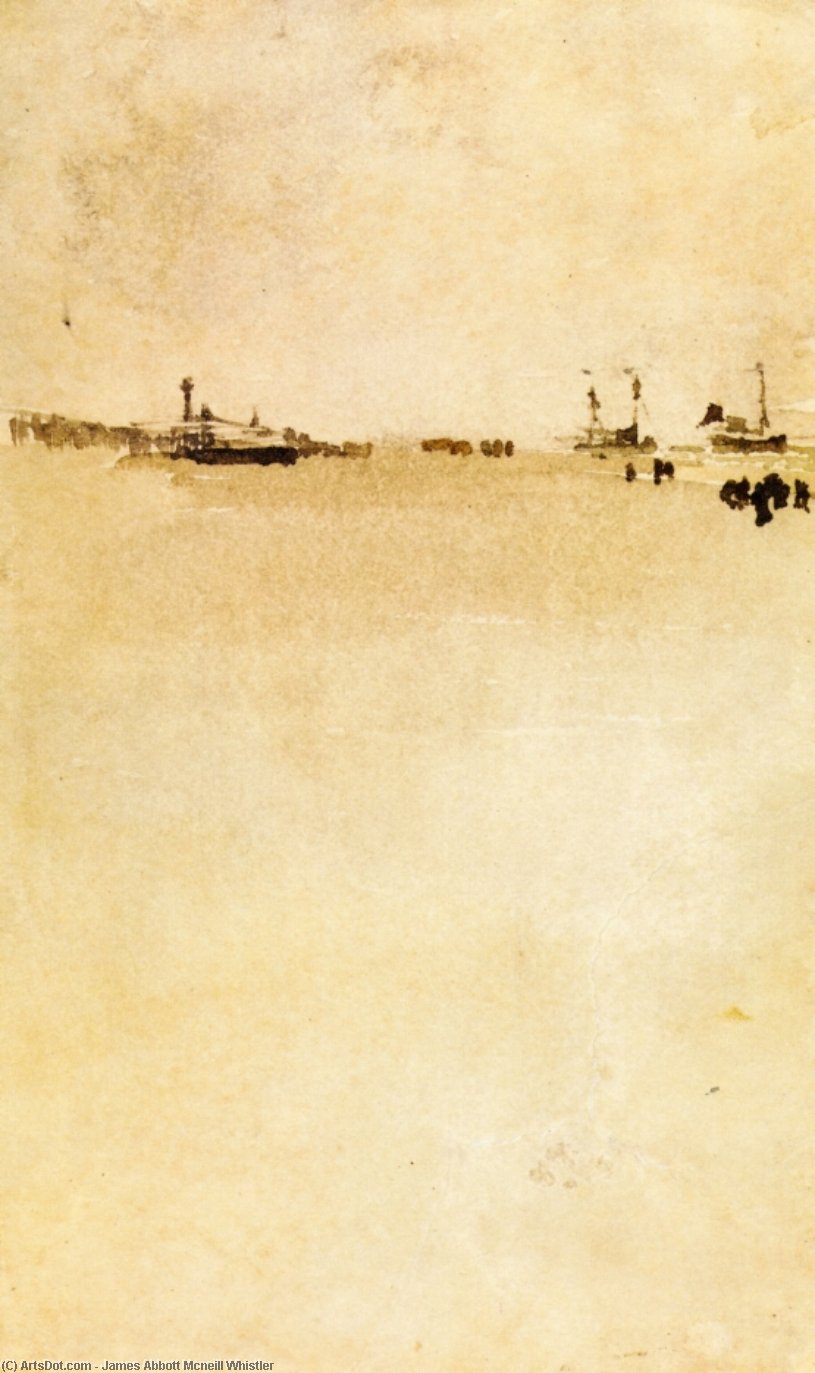 WikiOO.org - Енциклопедия за изящни изкуства - Живопис, Произведения на изкуството James Abbott Mcneill Whistler - Beach Scene