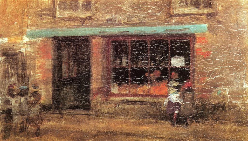 Wikioo.org - The Encyclopedia of Fine Arts - Painting, Artwork by James Abbott Mcneill Whistler - Blue and Orange. The Sweet Shop