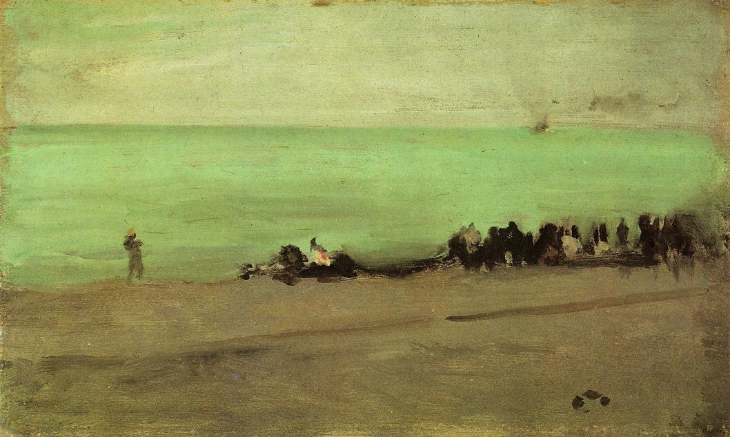 WikiOO.org - Encyclopedia of Fine Arts - Maalaus, taideteos James Abbott Mcneill Whistler - Blue and Silver. Boat Entering Pourville