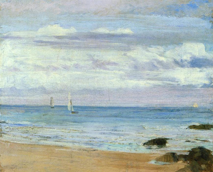 Wikioo.org - The Encyclopedia of Fine Arts - Painting, Artwork by James Abbott Mcneill Whistler - Blue and Silver. Trouville