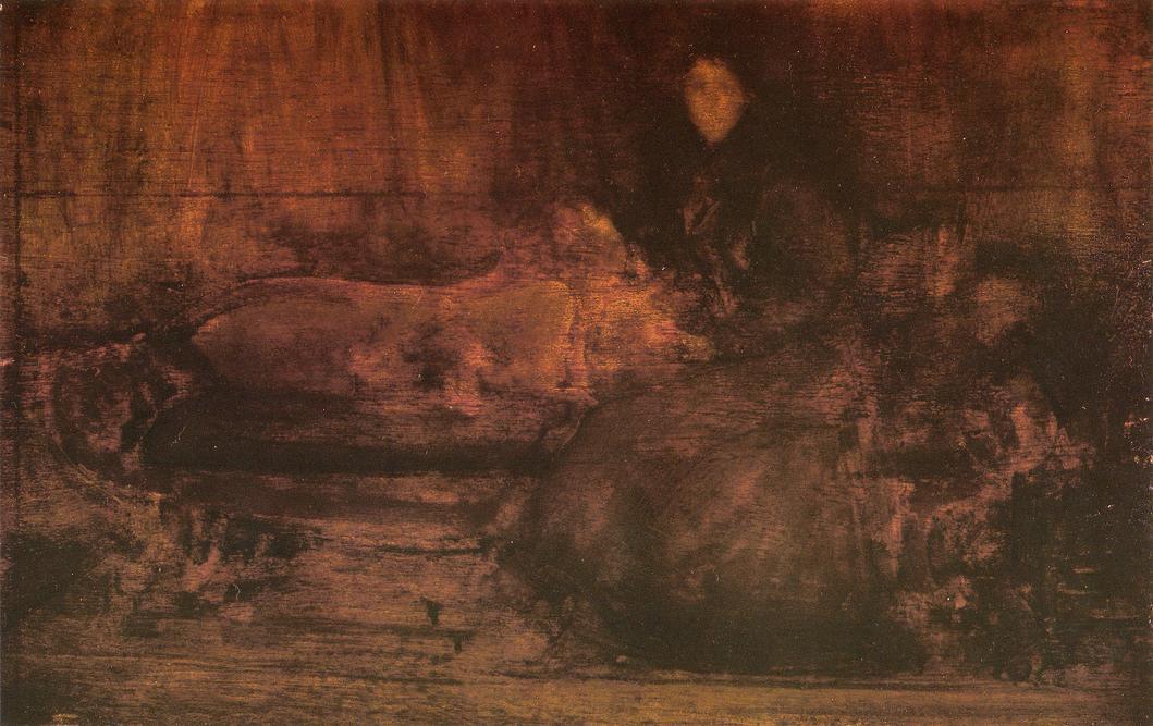 Wikioo.org - The Encyclopedia of Fine Arts - Painting, Artwork by James Abbott Mcneill Whistler - Brown and Gold. Portrait of Lady Eden
