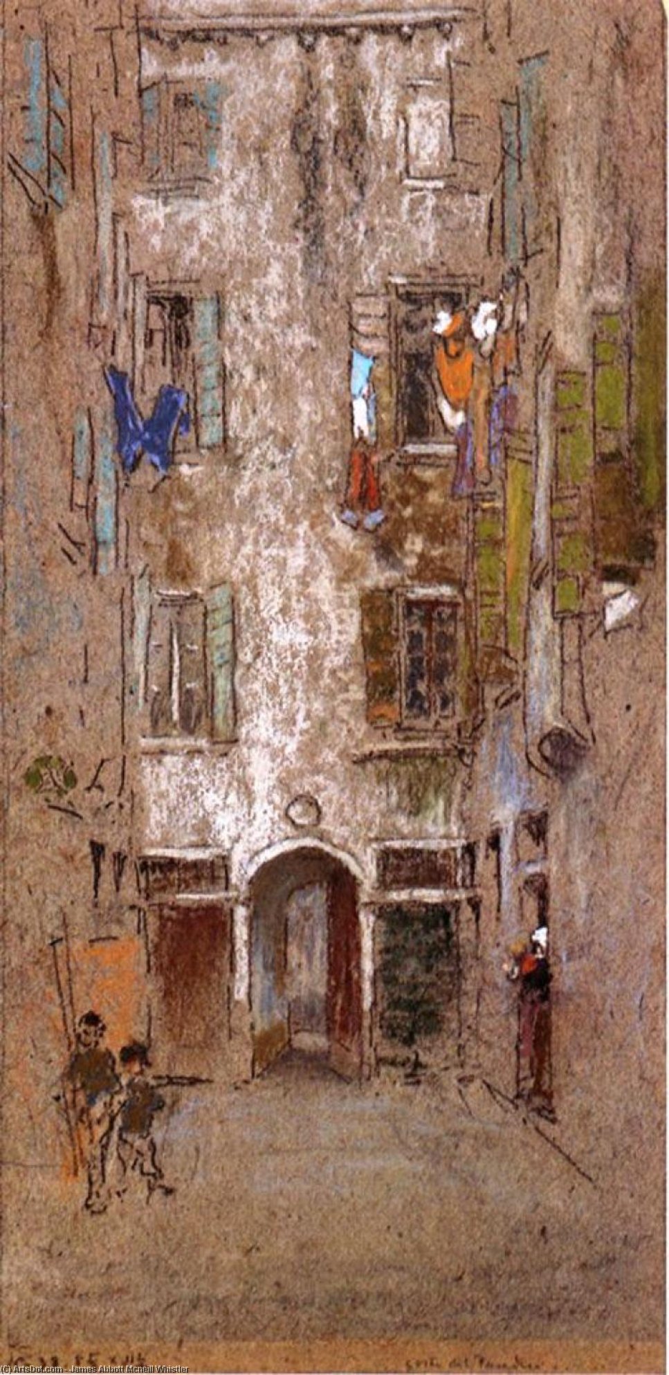 WikiOO.org - Енциклопедия за изящни изкуства - Живопис, Произведения на изкуството James Abbott Mcneill Whistler - Corte del Paradiso