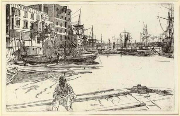 WikiOO.org - Енциклопедия за изящни изкуства - Живопис, Произведения на изкуството James Abbott Mcneill Whistler - Eagle Wharf
