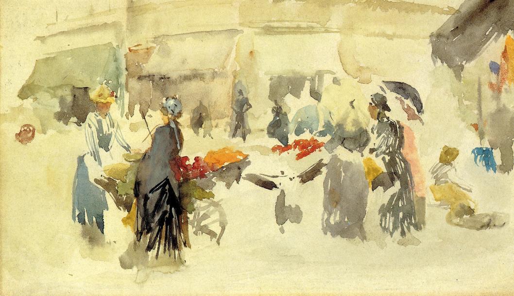 WikiOO.org - Encyclopedia of Fine Arts - Festés, Grafika James Abbott Mcneill Whistler - Flower Market