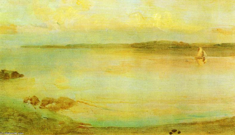 Wikioo.org - The Encyclopedia of Fine Arts - Painting, Artwork by James Abbott Mcneill Whistler - Gray and Gold - The Golden Bay