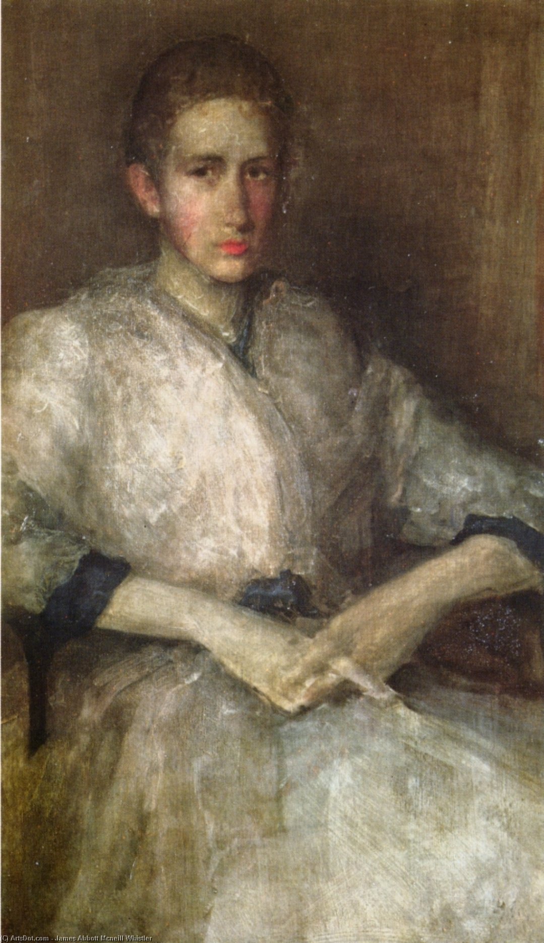Wikioo.org - The Encyclopedia of Fine Arts - Painting, Artwork by James Abbott Mcneill Whistler - Portrait of Ellen Sturgis Hooper