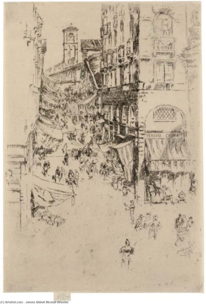 WikiOO.org - Енциклопедия за изящни изкуства - Живопис, Произведения на изкуството James Abbott Mcneill Whistler - Rialto