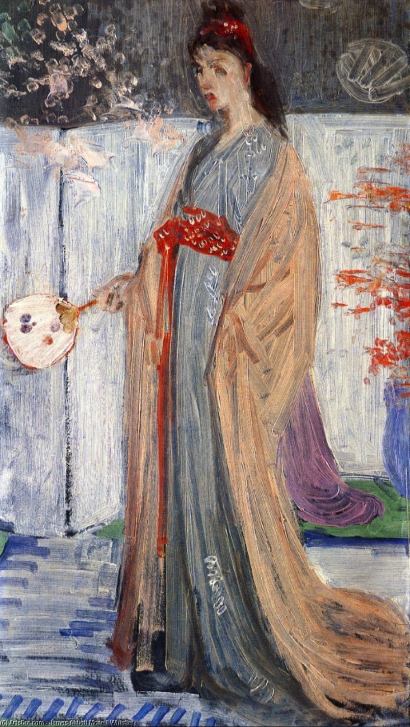 WikiOO.org - Encyclopedia of Fine Arts - Maľba, Artwork James Abbott Mcneill Whistler - Sketch for ''Rose and Silver. La Princesse du Pays de la Porcelaine''