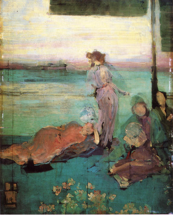 WikiOO.org - Енциклопедия за изящни изкуства - Живопис, Произведения на изкуството James Abbott Mcneill Whistler - Sketch for ''The Balcony''