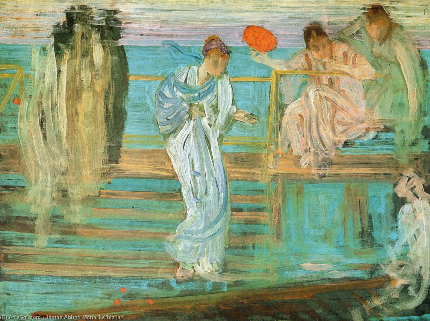 Wikioo.org - The Encyclopedia of Fine Arts - Painting, Artwork by James Abbott Mcneill Whistler - Symphony in White and Red