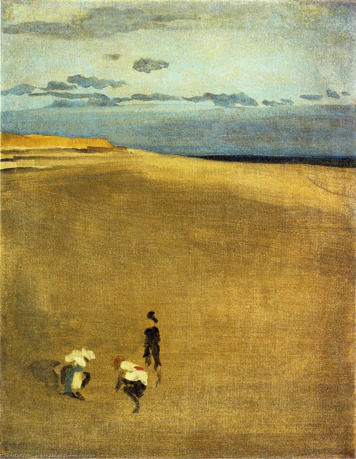 Wikioo.org - สารานุกรมวิจิตรศิลป์ - จิตรกรรม James Abbott Mcneill Whistler - The Beach at Selsey Bill