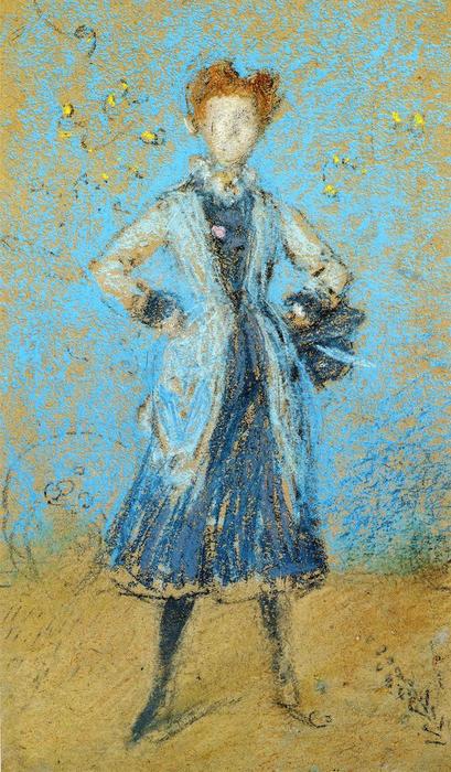 WikiOO.org - Encyclopedia of Fine Arts - Maleri, Artwork James Abbott Mcneill Whistler - The Blue Girl