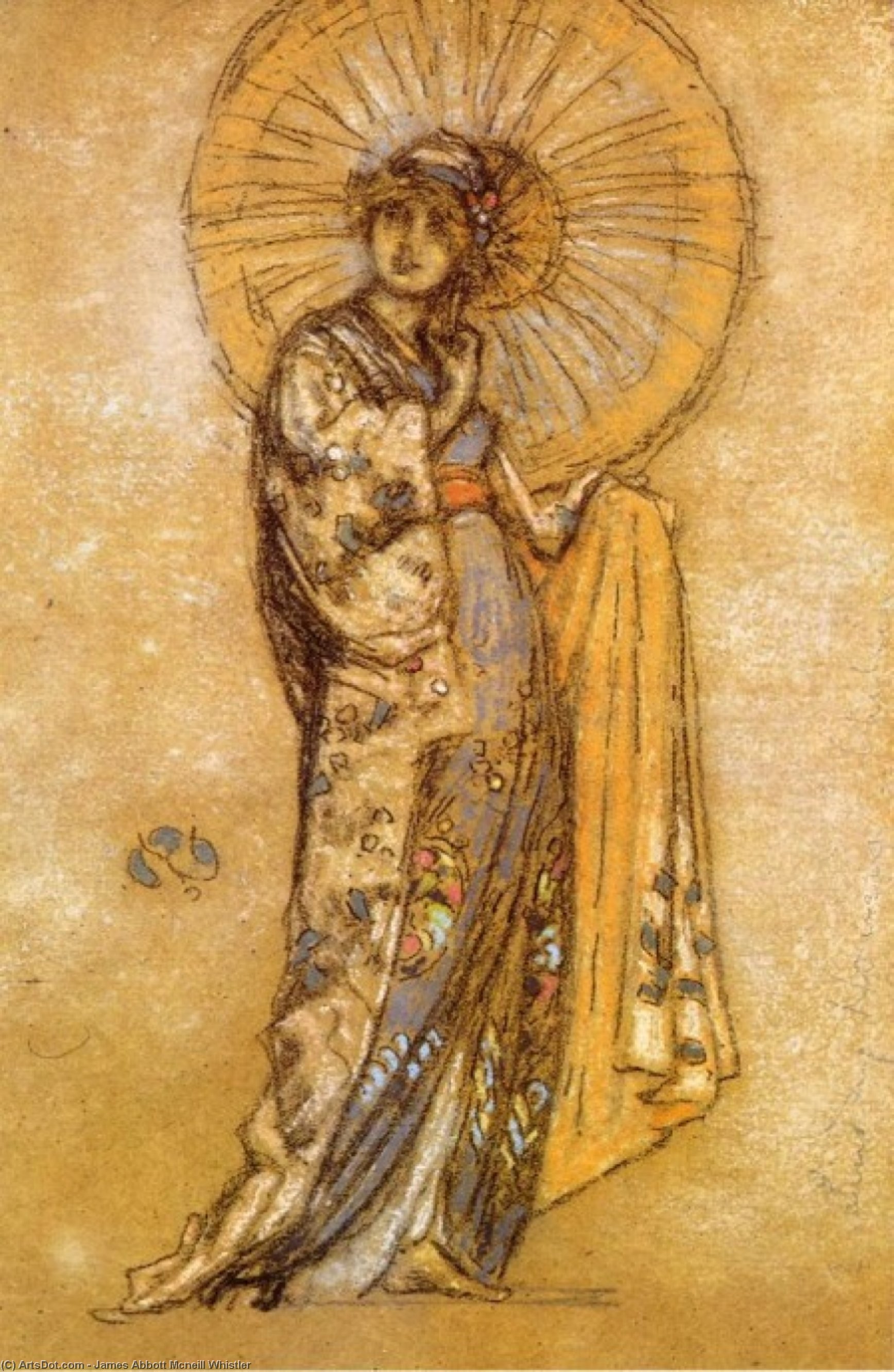 Wikioo.org – La Enciclopedia de las Bellas Artes - Pintura, Obras de arte de James Abbott Mcneill Whistler - El vestido japonés