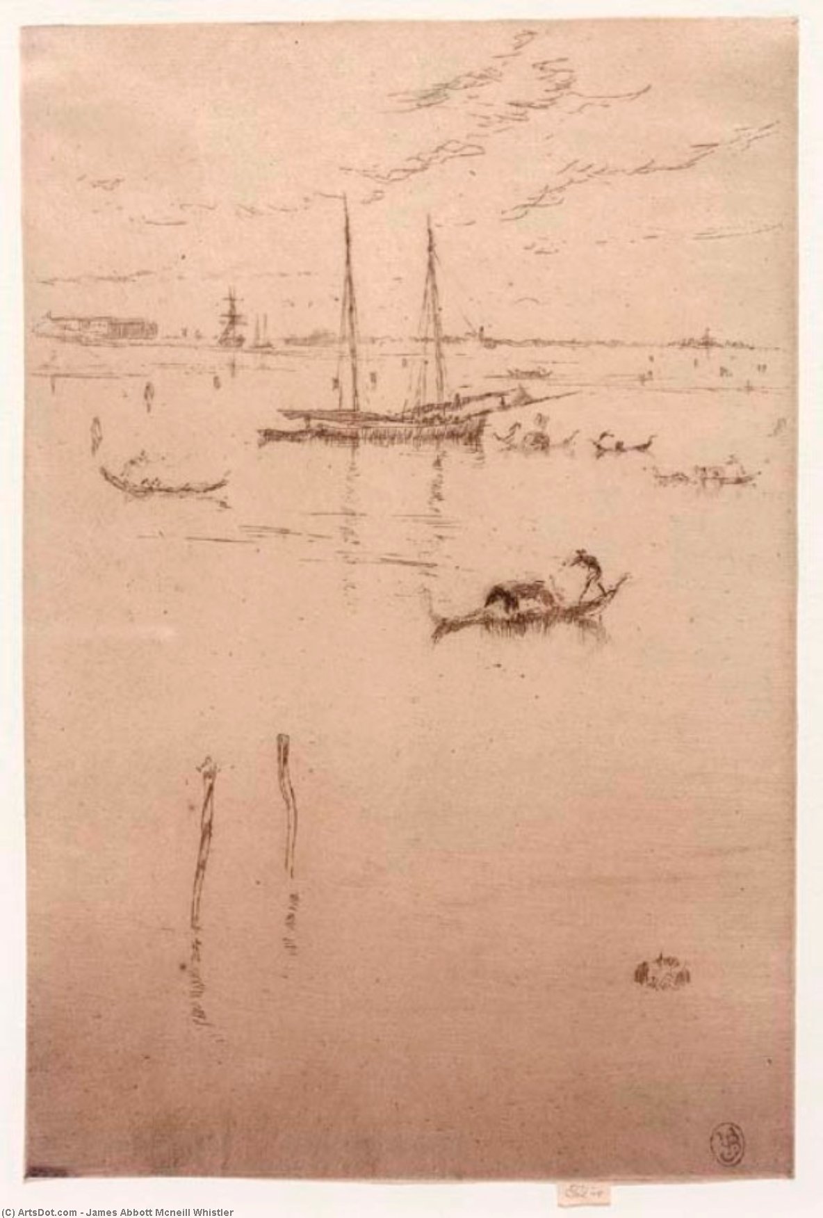 WikiOO.org - Encyclopedia of Fine Arts - Maalaus, taideteos James Abbott Mcneill Whistler - The Little Lagoon
