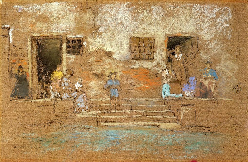 Wikioo.org - Bách khoa toàn thư về mỹ thuật - Vẽ tranh, Tác phẩm nghệ thuật James Abbott Mcneill Whistler - The Steps