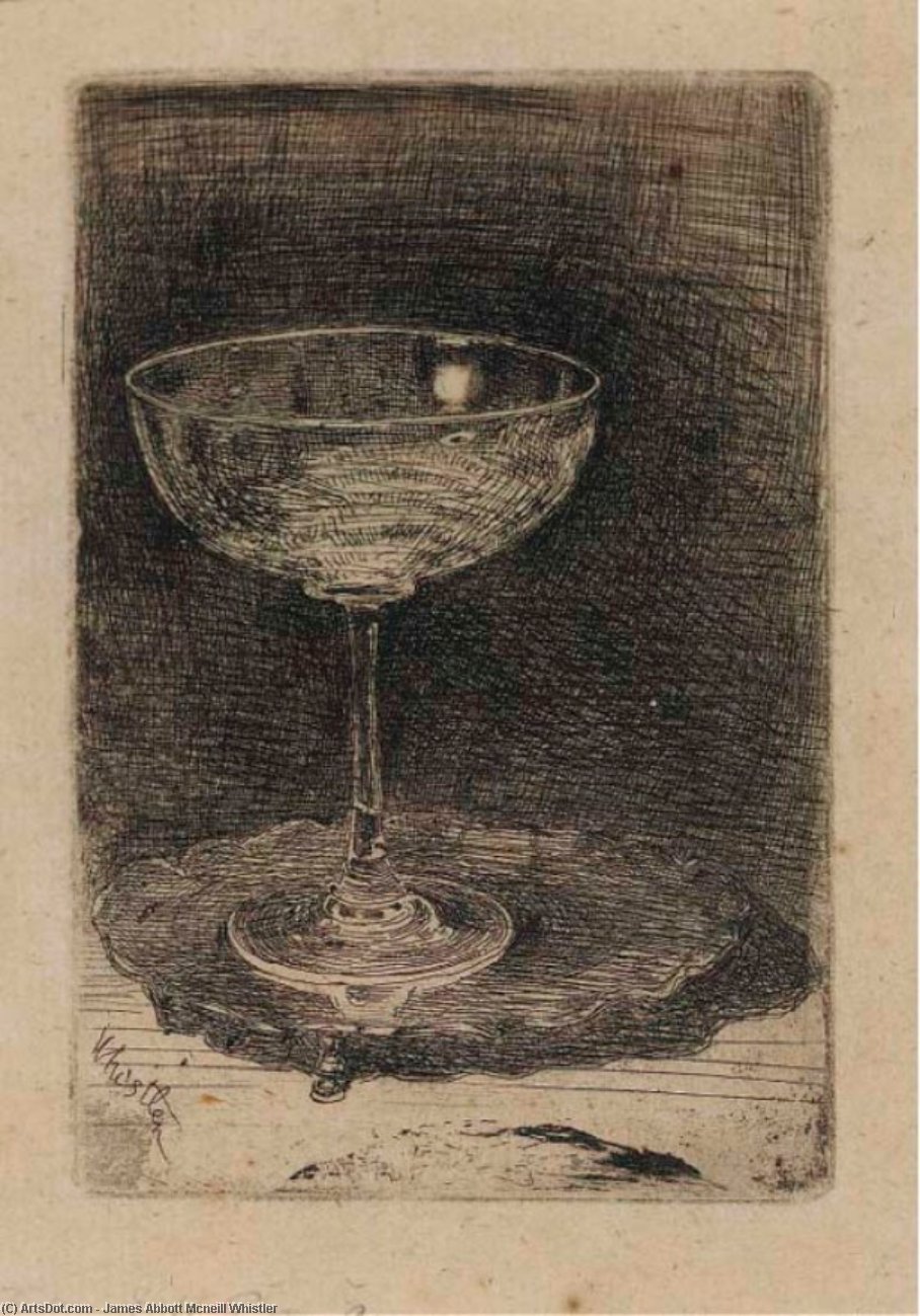 WikiOO.org - Encyclopedia of Fine Arts - Maalaus, taideteos James Abbott Mcneill Whistler - The Wine-Glass