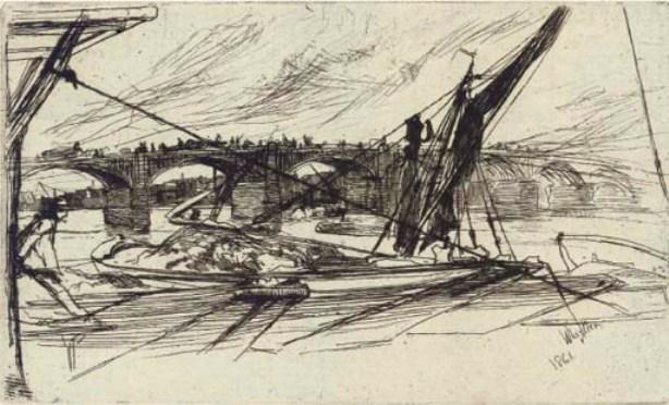 WikiOO.org - Encyclopedia of Fine Arts - Maleri, Artwork James Abbott Mcneill Whistler - Vauxhall Bridge