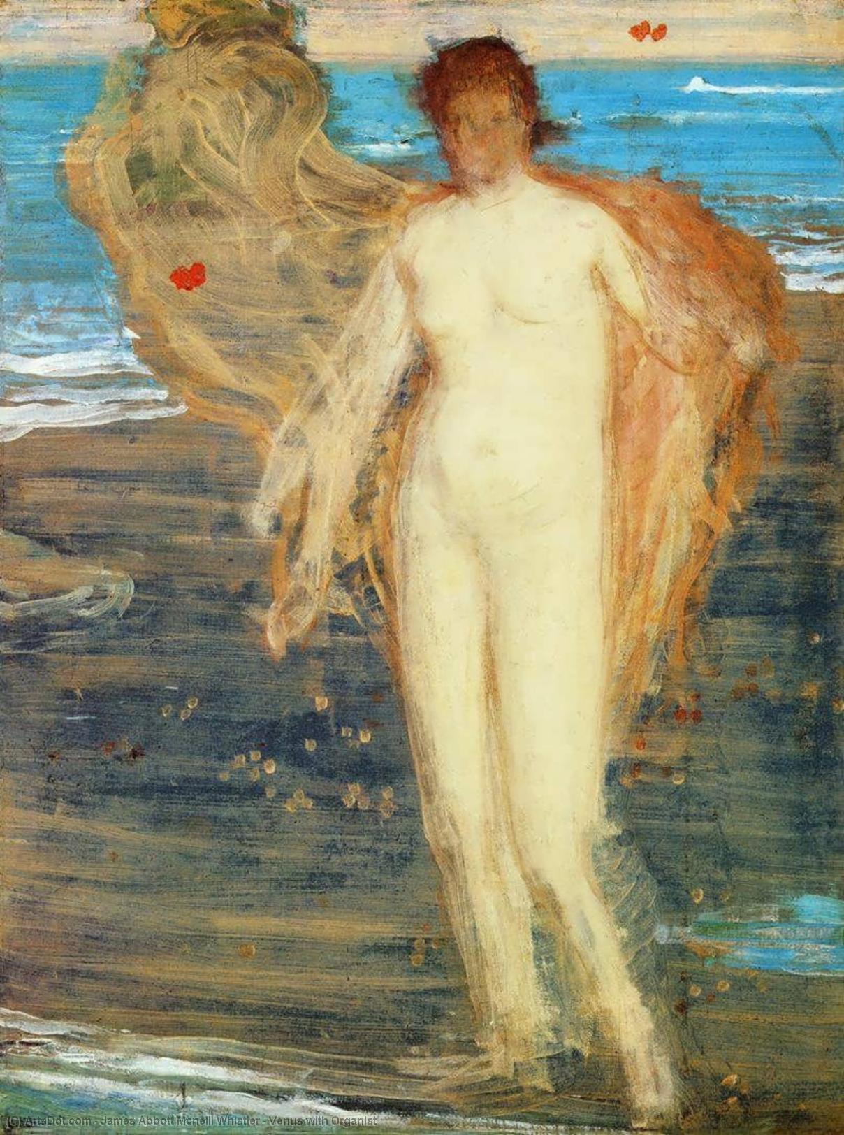 Wikioo.org – La Enciclopedia de las Bellas Artes - Pintura, Obras de arte de James Abbott Mcneill Whistler - Venus con Organista