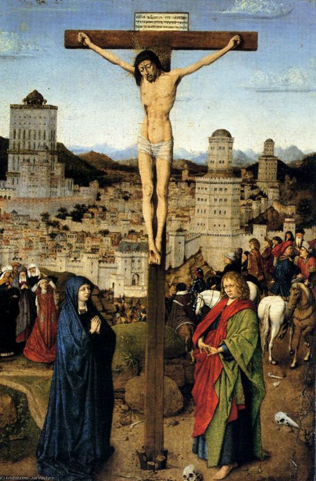 Wikioo.org – La Enciclopedia de las Bellas Artes - Pintura, Obras de arte de Jan Van Eyck - cruxificcion 1