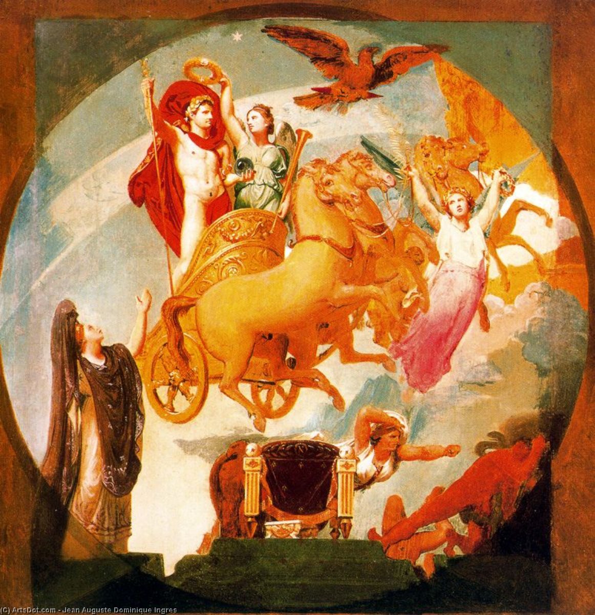 WikiOO.org - Encyclopedia of Fine Arts - Maľba, Artwork Jean Auguste Dominique Ingres - Apotheosis of Napoleon I