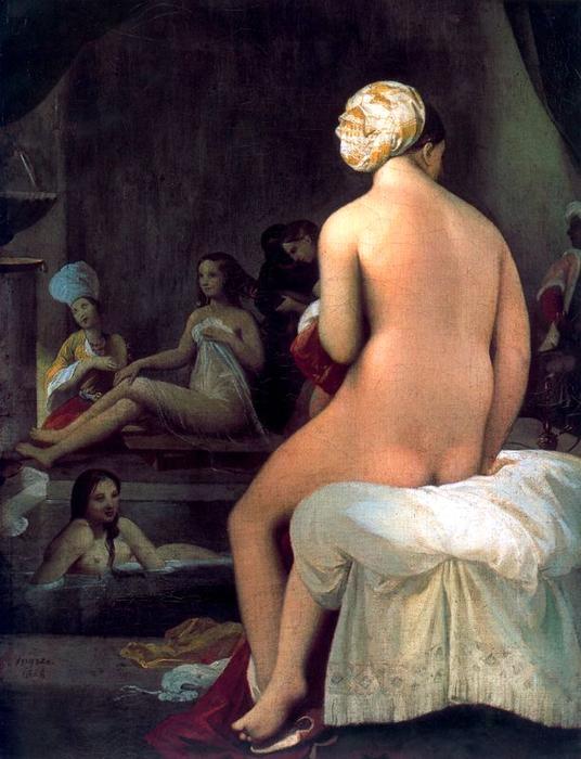 Wikoo.org - موسوعة الفنون الجميلة - اللوحة، العمل الفني Jean Auguste Dominique Ingres - Little Bather, or Inside a Harem