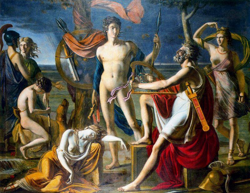 WikiOO.org - אנציקלופדיה לאמנויות יפות - ציור, יצירות אמנות Jean Auguste Dominique Ingres - Ossian Reciting his Songs