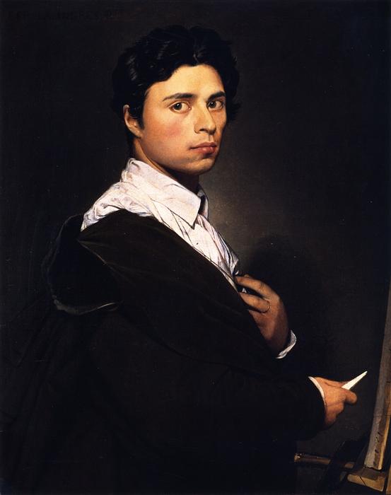 WikiOO.org - Enciklopedija dailės - Tapyba, meno kuriniai Jean Auguste Dominique Ingres - Self Portrait at the Easel
