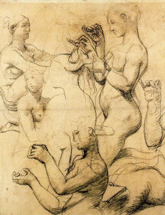 Wikioo.org - The Encyclopedia of Fine Arts - Painting, Artwork by Jean Auguste Dominique Ingres - Sketch for The Turkish Bath 1